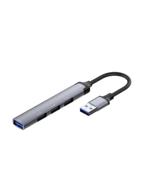 موزع USB 3.0 محمول بأربعة منافذ مع كابل محول فاصل - usb x4 واصله يو اس بي 4 مخرج